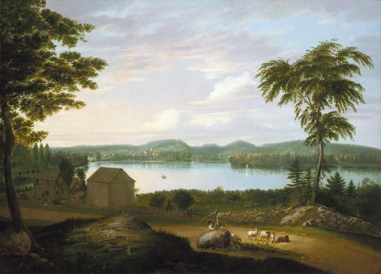 Alvan Fisher View of Springfield on the Connecticut River oil painting picture